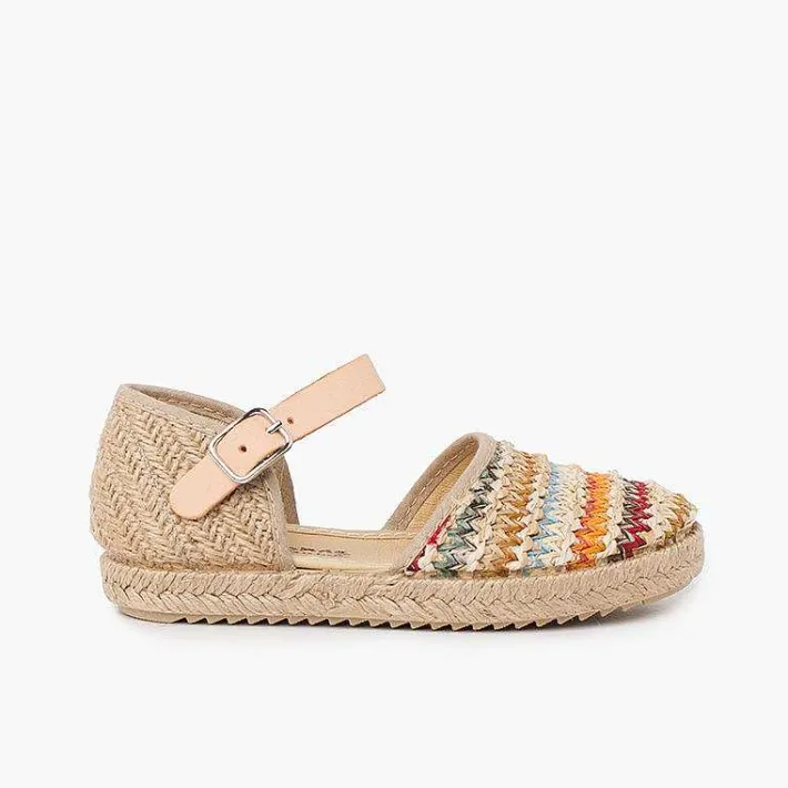 Sandalias<Pisamonas Alpargata Sandalia Niña Rafia Multicolor Color Multicolor