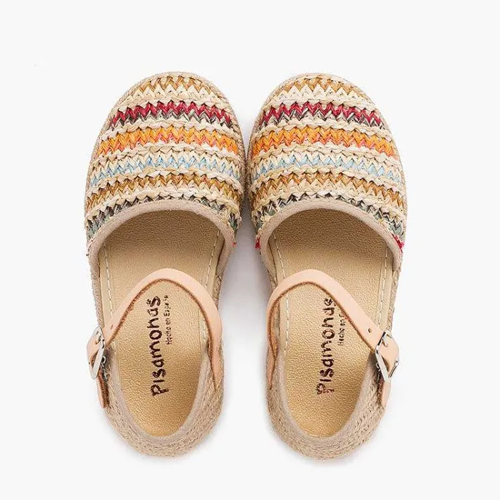 Sandalias<Pisamonas Alpargata Sandalia Niña Rafia Multicolor Color Multicolor