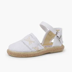 Zapatos Comunión<Pisamonas Alpargata Tira Bordada Hebilla