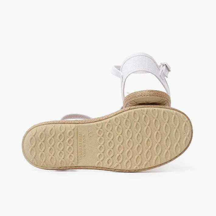 Zapatos Comunión<Pisamonas Alpargatas Ceremonia Lino Con Lazo Rustico