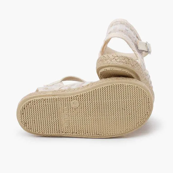 Alpargatas<Pisamonas Alpargatas Cuadritos Bordados Plumeti Color Beige