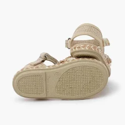 Zapatos Comunión<Pisamonas Alpargatas Lino Puntillas Tira Adherente