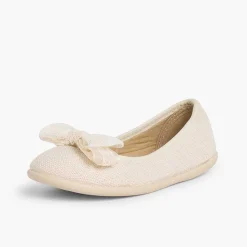Zapatos Comunión<Pisamonas Bailarina De Lino Con Lazo Ancho De Tul