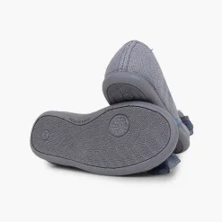 Zapatos Comunión<Pisamonas Bailarina De Lino Con Lazo Ancho De Tul