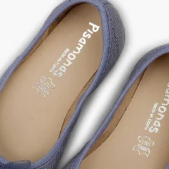 Zapatos Comunión<Pisamonas Bailarina De Lino Con Lazo Ancho De Tul