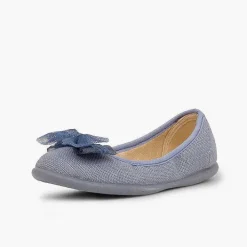 Zapatos Comunión<Pisamonas Bailarina De Lino Con Lazo Ancho De Tul