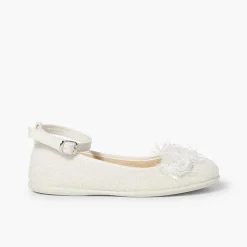 Zapatos Comunión<Pisamonas Bailarina Lino Pulsera Con Flor