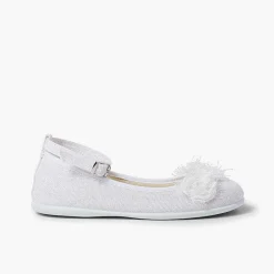 Zapatos Comunión<Pisamonas Bailarina Lino Pulsera Con Flor