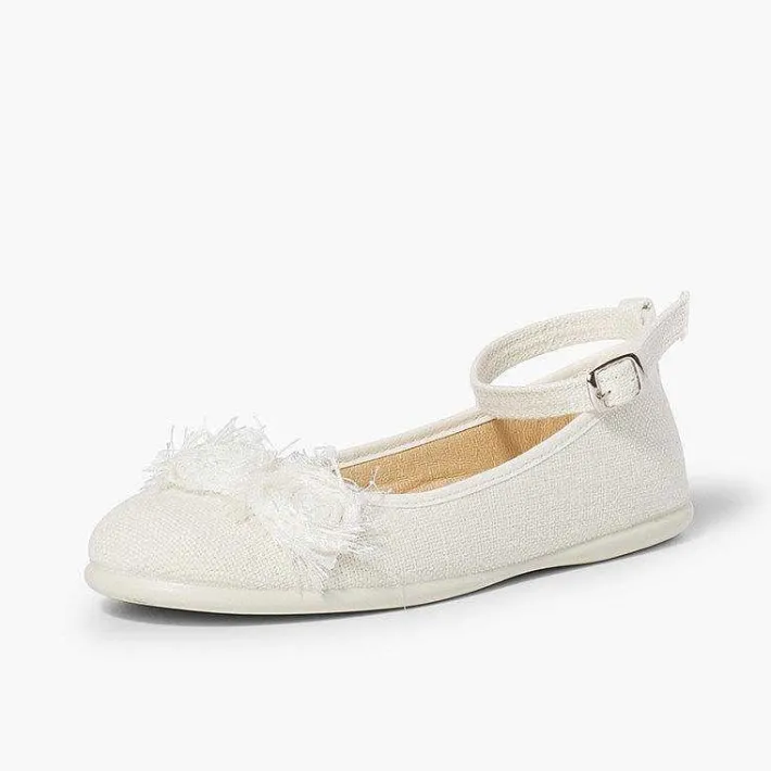 Zapatos Comunión<Pisamonas Bailarina Lino Pulsera Con Flor