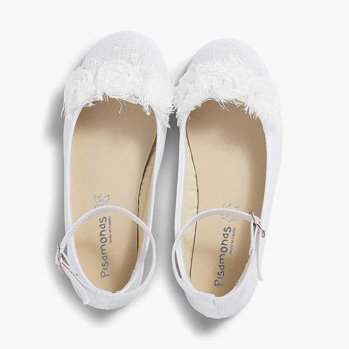 Zapatos Comunión<Pisamonas Bailarina Lino Pulsera Con Flor
