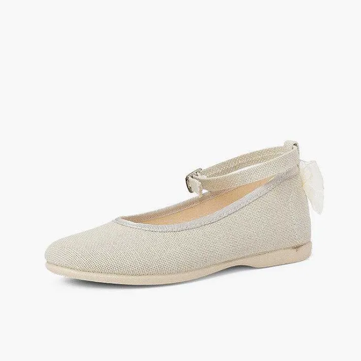 Zapatos Comunión<Pisamonas Bailarina Lino Pulsera Lazo Trasero Organza