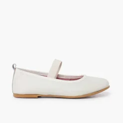 Zapatos Comunión<Pisamonas Bailarinas Ceremonia Napa Con Tira Elastica