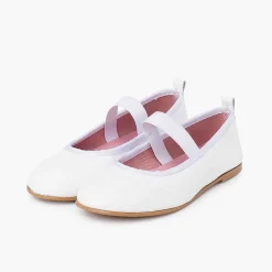 Zapatos Comunión<Pisamonas Bailarinas Ceremonia Napa Con Tira Elastica