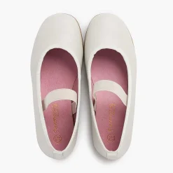 Zapatos Comunión<Pisamonas Bailarinas Ceremonia Napa Con Tira Elastica
