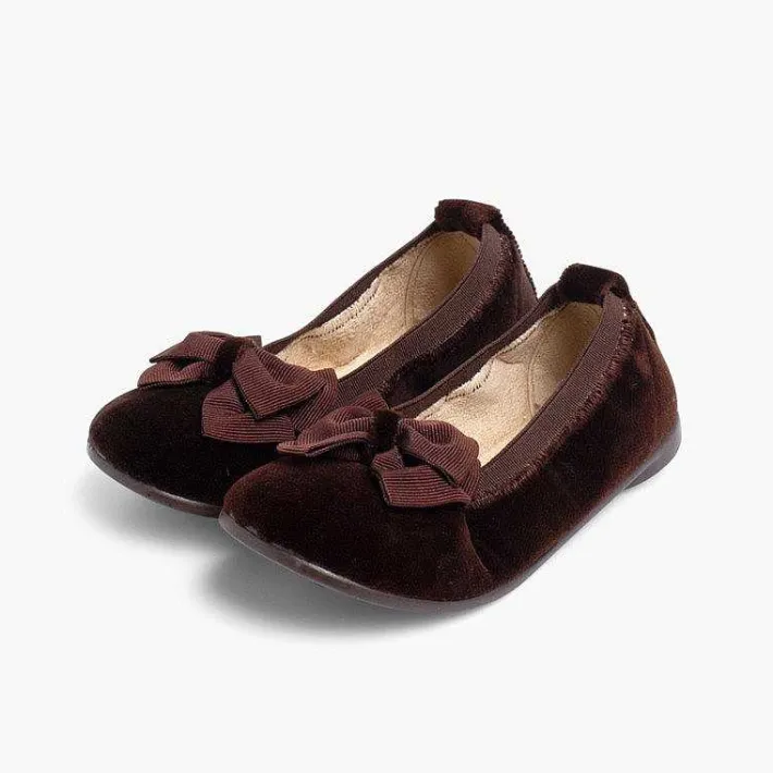 Bailarinas<Pisamonas Bailarinas Niña Elastico Manoletina Terciopelo Lazo