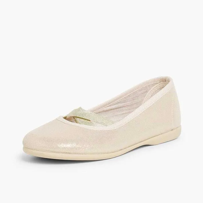 Zapatos Comunión<Pisamonas Bailarinas Niña Estilo Ballet Con Acabado Brillo