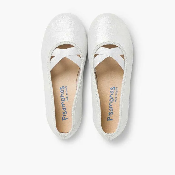 Zapatos Comunión<Pisamonas Bailarinas Niña Estilo Ballet Con Acabado Brillo