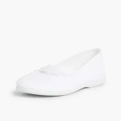 Zapatos Comunión<Pisamonas Bailarinas Niña Lona Cinta Cruzada Tipo Ballet