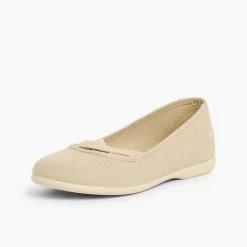 Zapatos Comunión<Pisamonas Bailarinas Niña Lona Cinta Cruzada Tipo Ballet