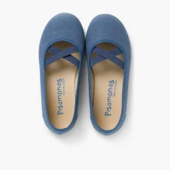 Zapatos Comunión<Pisamonas Bailarinas Niña Lona Cinta Cruzada Tipo Ballet