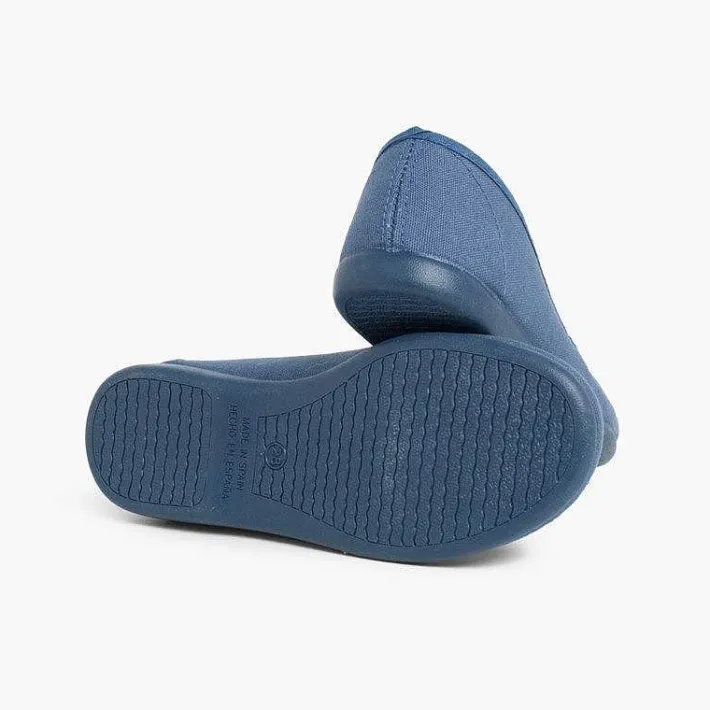 Zapatos Comunión<Pisamonas Bailarinas Niña Lona Cinta Cruzada Tipo Ballet