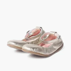 Zapatos Comunión<Pisamonas Bailarinas Piel Elastico Cierre Pulsera