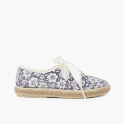 Zapatillas<Pisamonas Blucher Flores Y Yute Cordones Raso