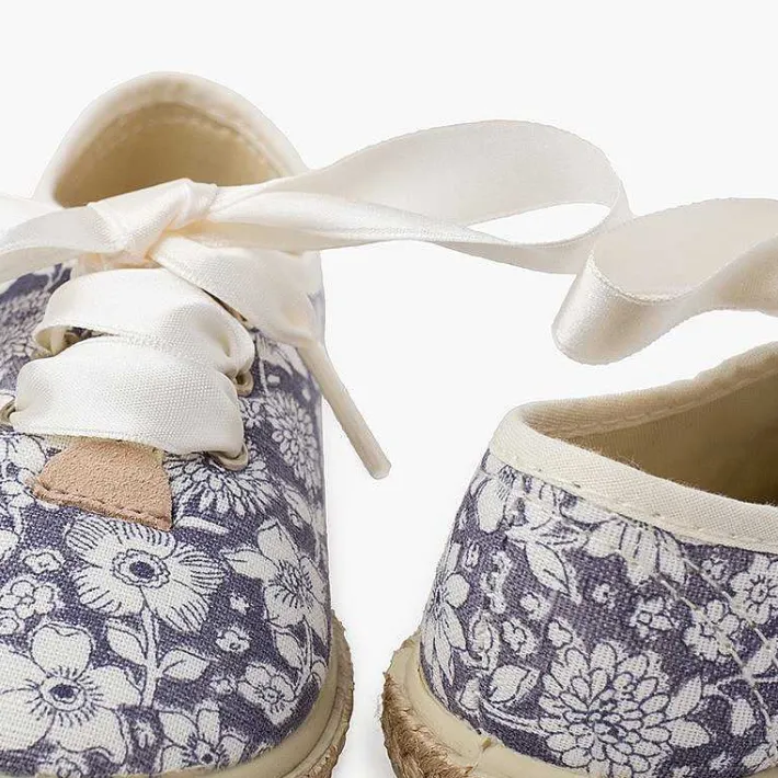 Zapatillas<Pisamonas Blucher Flores Y Yute Cordones Raso