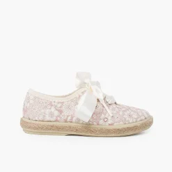 Zapatillas<Pisamonas Blucher Flores Y Yute Cordones Raso
