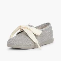 Zapatos Comunión<Pisamonas Blucher Lino Ceremonia Niños Pequenos Lazo