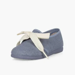 Zapatos Comunión<Pisamonas Blucher Lino Ceremonia Niños Pequenos Lazo