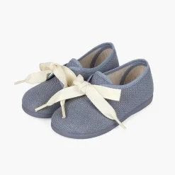 Zapatos Comunión<Pisamonas Blucher Lino Ceremonia Niños Pequenos Lazo