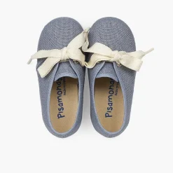 Zapatos Comunión<Pisamonas Blucher Lino Ceremonia Niños Pequenos Lazo