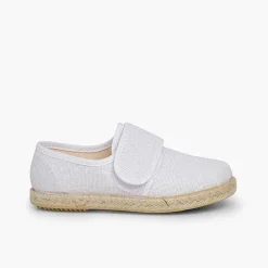 Zapatos Comunión<Pisamonas Blucher Lino Cierre Tira Adherente
