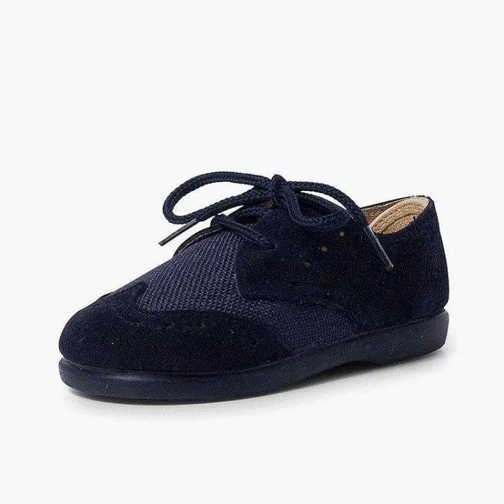 Zapatos Blucher<Pisamonas Blucher Lino Y Serraje Picado Niños