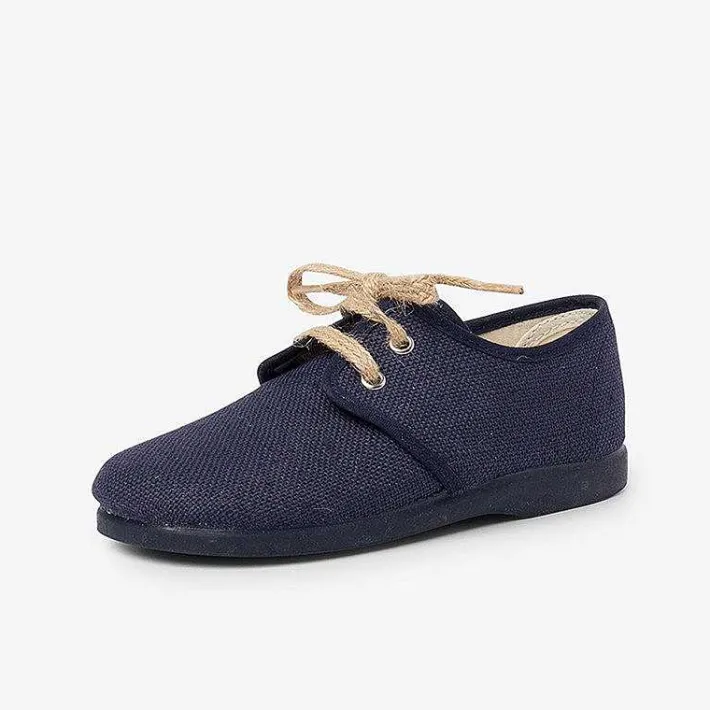 Zapatos Blucher<Pisamonas Blucher Lona Cierre Cordones Rusticos