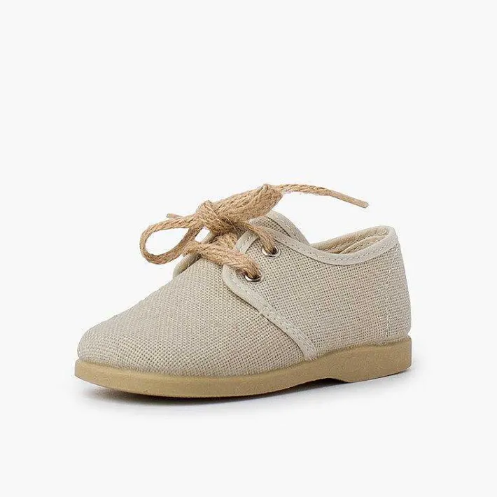 Zapatos Blucher<Pisamonas Blucher Lona Cierre Cordones Rusticos