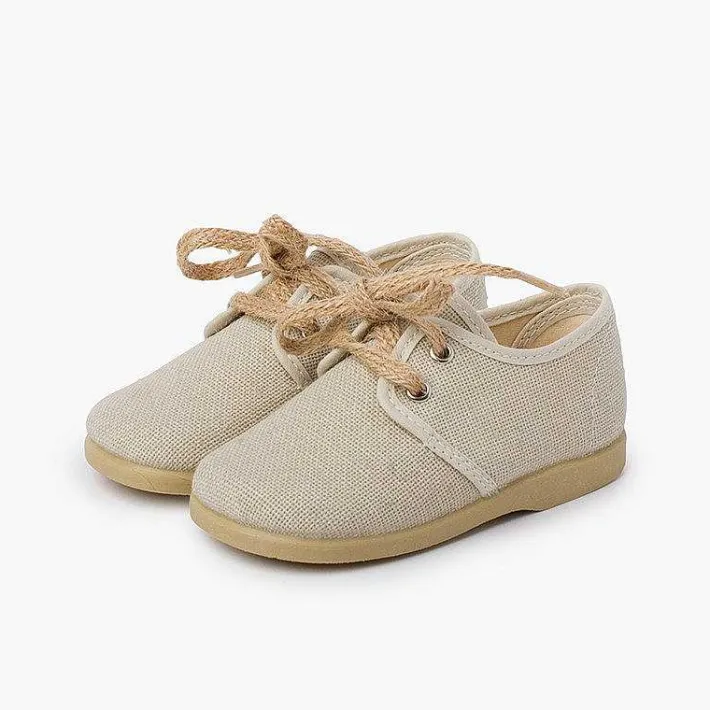 Zapatos Blucher<Pisamonas Blucher Lona Cierre Cordones Rusticos