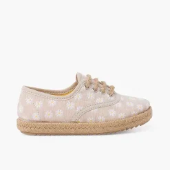 Blucher<Pisamonas Blucher Margaritas Cordones Y Suela Yute Color Beige