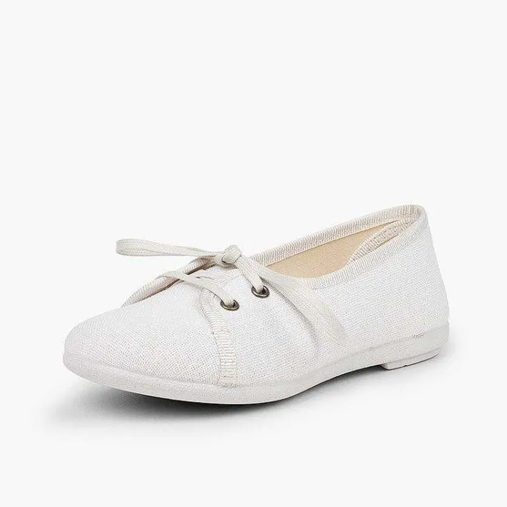Zapatos Comunión<Pisamonas Blucher Niña Lino Tipo Salon