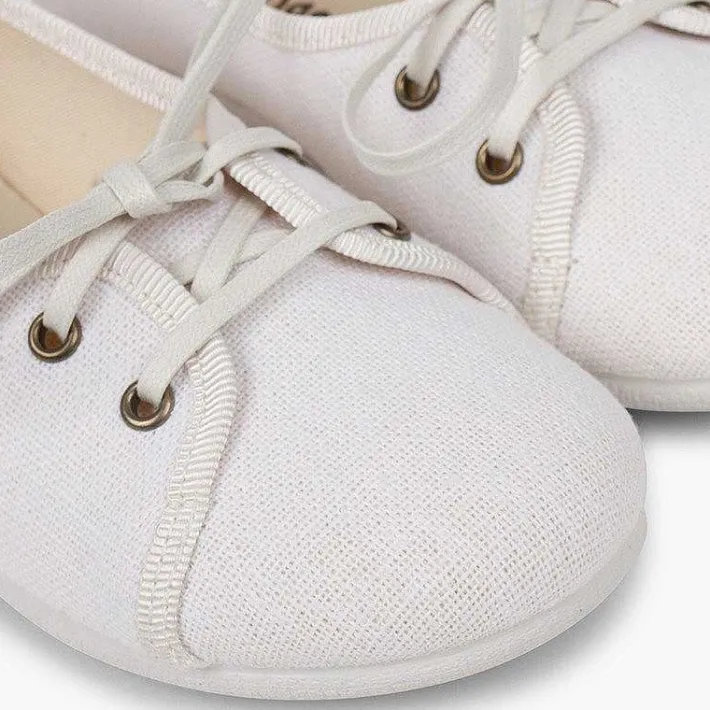 Zapatos Comunión<Pisamonas Blucher Niña Lino Tipo Salon