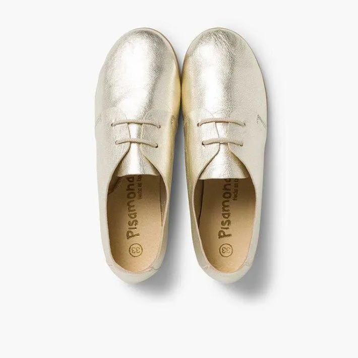 Zapatos Blucher<Pisamonas Blucher Niña Piel Metalizada