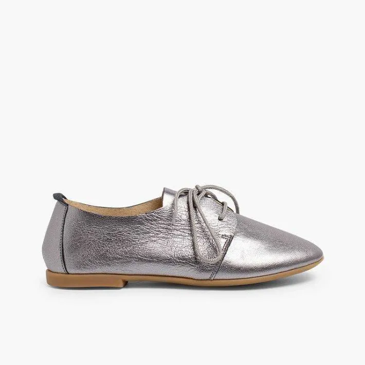 Zapatos Blucher<Pisamonas Blucher Niña Piel Metalizada