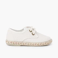 Zapatos Comunión<Pisamonas Blucher Niño Lona Suela Yute Bicolor