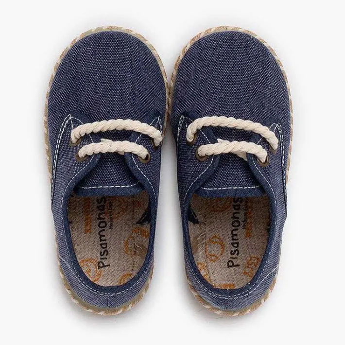 Zapatos Comunión<Pisamonas Blucher Niño Lona Suela Yute Bicolor