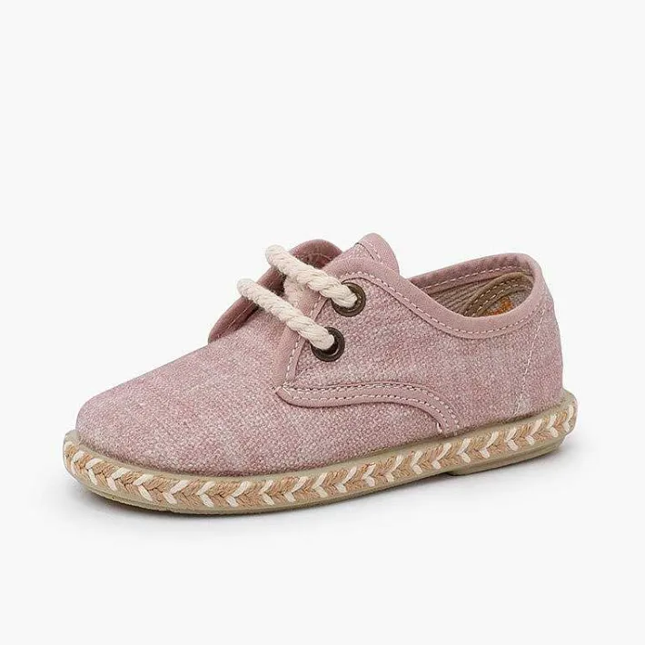 Zapatos Comunión<Pisamonas Blucher Niño Lona Suela Yute Bicolor
