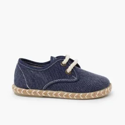 Zapatos Comunión<Pisamonas Blucher Niño Lona Suela Yute Bicolor