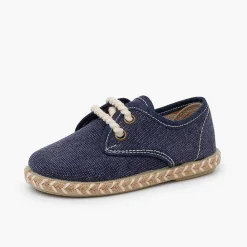 Zapatos Comunión<Pisamonas Blucher Niño Lona Suela Yute Bicolor