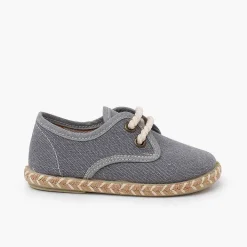 Zapatos Comunión<Pisamonas Blucher Niño Lona Suela Yute Bicolor