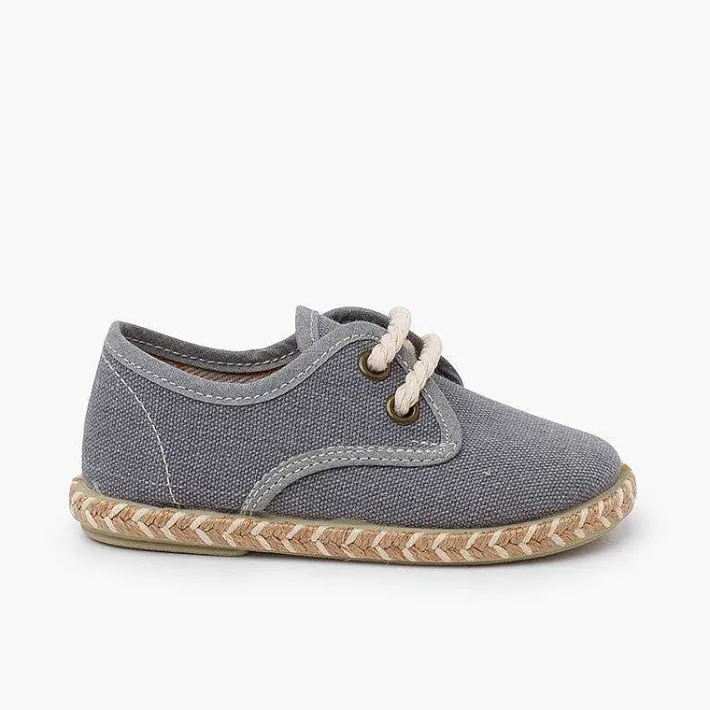 Zapatos Comunión<Pisamonas Blucher Niño Lona Suela Yute Bicolor